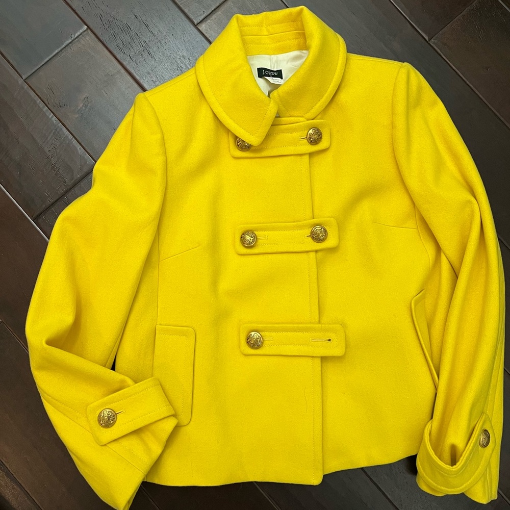 Women’s J. Crew bright yellow coat